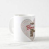 ことわざのコーヒーマグ"あなたは私に世界を豆" コーヒーマグカップ (正面左)