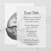 ことわざの牡蠣の貝殻「世界はあなたの 招待状 (正面/裏面)