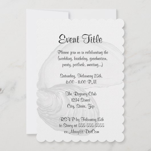 ことわざの牡蠣の貝殻「世界はあなたの 招待状 (正面)