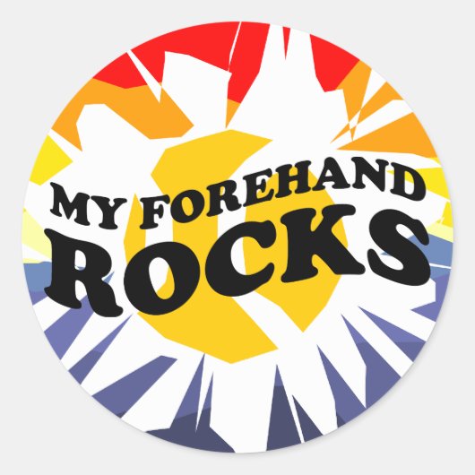 ことわざまたはスローガンおもしろい付きラウンドテニスのシール ラウンドシール (正面)