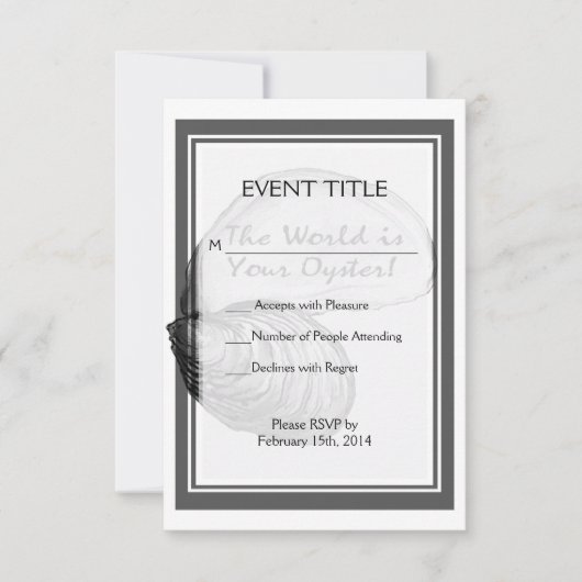 ことわざを用いるカキ貝は"世界あなたのです 出欠カード (正面)