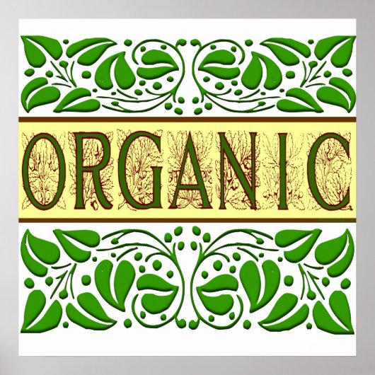 ことわざオーガニックウィズアコーンヴィンテージアートプリント ポスター (正面)