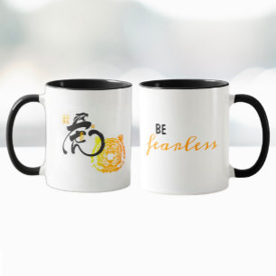 ことわざカッコいいフィアレスタイガーインスパイアアートの引用文 マグカップ