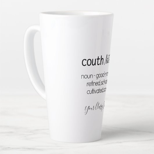 ことわざクーおもしろいスユアクラシーレディ カフェラテマグ (左アングル)