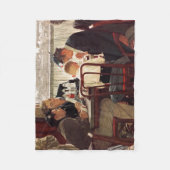 ことわざグレースバイノーマンロックウェル フリースブランケット (正面)