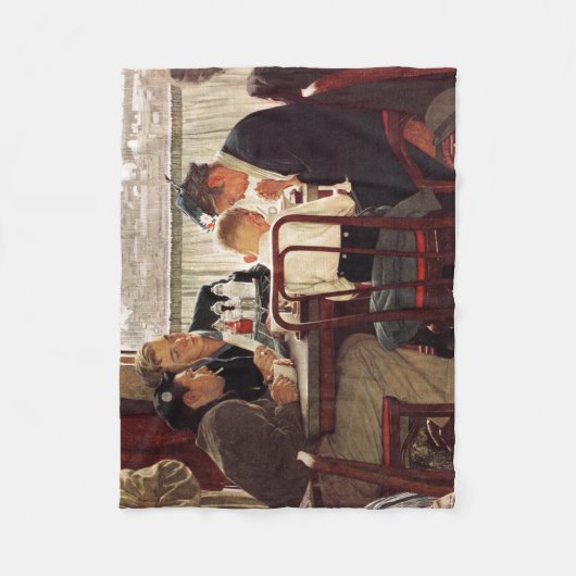 ことわざグレースバイノーマンロックウェル フリースブランケット (正面)