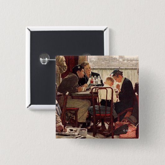 ことわざグレースバイノーマンロックウェル 缶バッジ (正面&裏面)