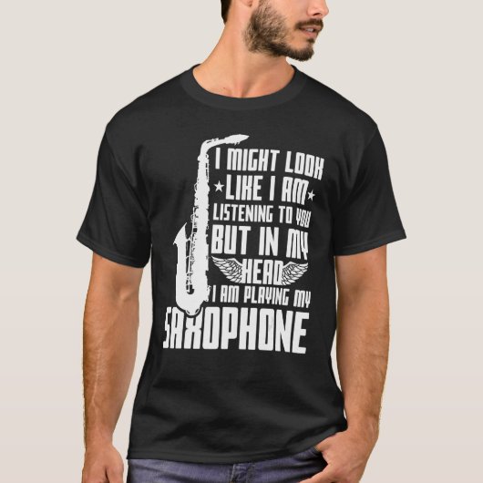 ことわざサックスおもしろい Tシャツ (正面)
