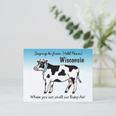 ことわざハイウィスコンシンここで私たちの乳製品の匂いを嗅ぐことができる ポストカード (スタンド正面)