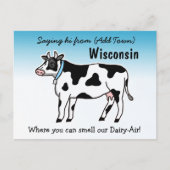 ことわざハイウィスコンシンここで私たちの乳製品の匂いを嗅ぐことができる ポストカード (正面)