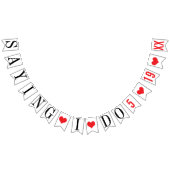 ことわざパーソナライズされたの結婚日付 バンティングフラッグ (全)