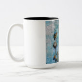 ことわざミックスメディアアートブルー ツートーンマグカップ (左)