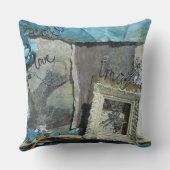 ことわざミックスメディアアート愛を生み想像出す クッション (裏面)