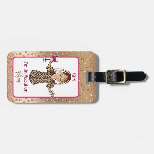 ことわざメおもしろいスマンガバケーションおもしろいグラマラス ラゲッジタグ (正面横)