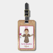 ことわざメおもしろいスマンガバケーションおもしろいグラマラス ラゲッジタグ (正面縦)