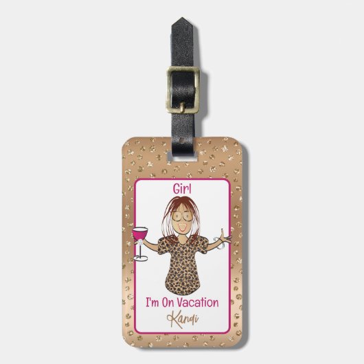 ことわざメおもしろいスマンガバケーションおもしろいグラマラス ラゲッジタグ (正面縦)