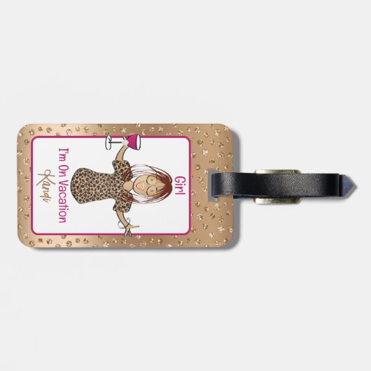 ことわざメおもしろいスマンガバケーションおもしろいグラマラス ラゲッジタグ (裏面横)