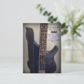 ことわざ付きブルーエレキギター ポストカード (スタンド正面)
