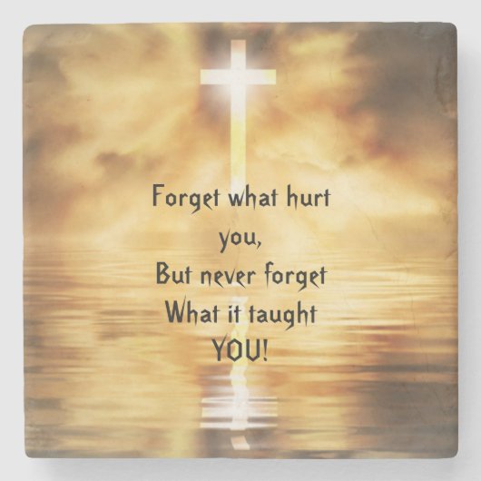 ことわざ忘れが何を傷つけたか感動的 ストーンコースター (正面)
