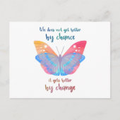 ことわざ感動的バタフライ動機付け引用文 ポストカード (正面)