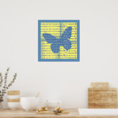 ことわざ感動的引用文ブルーバタフライポスター ポスター (キッチン)