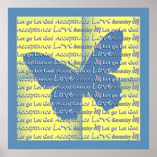 ことわざ感動的引用文ブルーバタフライポスター ポスター (正面)