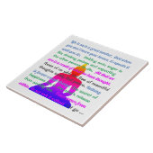 ことわざ数々の付き仏の色シルエット タイル (側面)