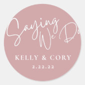 ことわざ私たち結婚の封筒用シール ラウンドシール (正面)