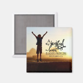 ことわざ 17:22 喜びに満ちた心は良い薬である マグネット (正面/裏面)