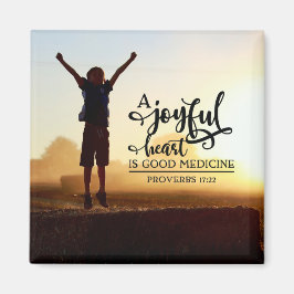 ことわざ 17:22 喜びに満ちた心は良い薬である マグネット