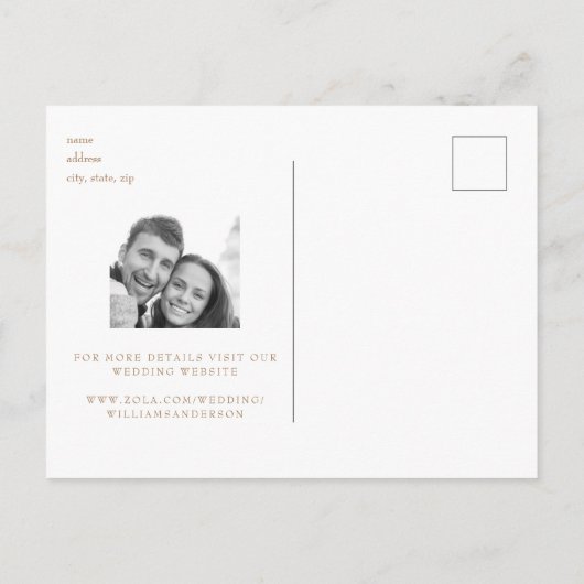 ことわざI Doフォト金ゴールド&ホワイト日付の保存 ポストカード (裏面)