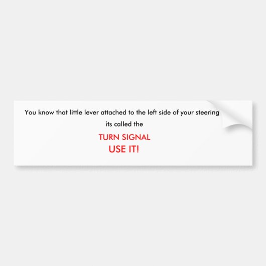 ことを左に付す少しレバー…知っています バンパーステッカー (正面)