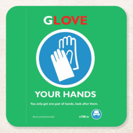 ことコップの印のテーブルのゆとり保って下さい スクエアペーパーコースター