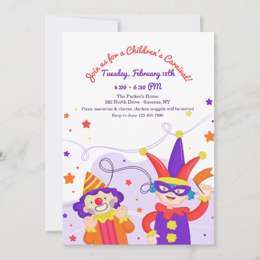 こどものカーニバル招待状 招待状 (正面)