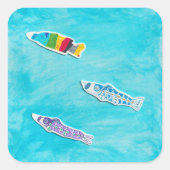 こどもの日こいのぼりステッカー スクエアシール (正面)