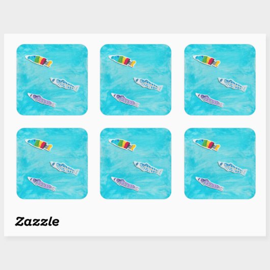 こどもの日こいのぼりステッカー スクエアシール (シート)