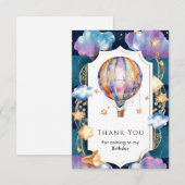 こどもの魔法の熱気球誕生日 サンキューカード (正面/裏面)