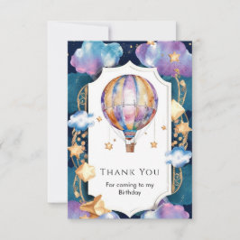 こどもの魔法の熱気球誕生日 サンキューカード