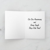 このおしゃべり犬が「ウーフ・ワブ・ユー - アニバーサリー」って言ってる カード (内部)