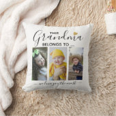 このおばあちゃんのお孫さん3枚の写真コラージュ クッション (ブランケット)