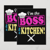 このおもしろいキッチンTシャツの料理のボス (正面/裏面)