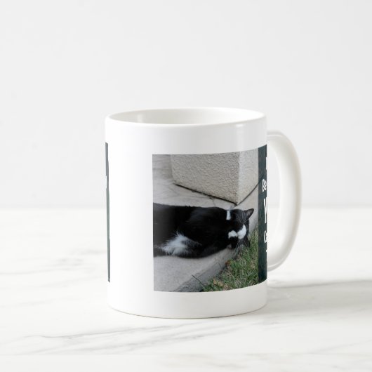 このおもしろいキャットスローガンはやる気を起こさせる コーヒーマグカップ (正面右)