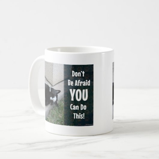 このおもしろいキャットスローガンはやる気を起こさせる コーヒーマグカップ (正面左)