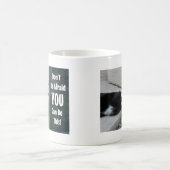 このおもしろいキャットスローガンはやる気を起こさせる コーヒーマグカップ (中央)