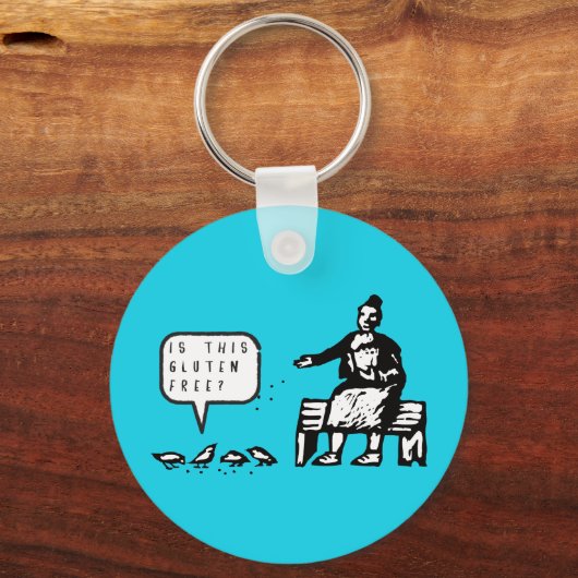 このおもしろいグルテンフリーの鳥の漫画 キーホルダー (正面)