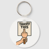 このおもしろい中指に対する抗議サイン料率 キーホルダー (裏面)