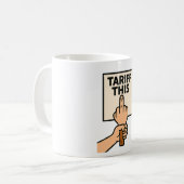 このおもしろい中指に対する抗議サイン料率 コーヒーマグカップ (正面左)