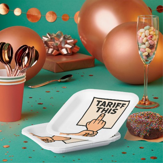 このおもしろい中指に対する抗議サイン料率 ペーパープレート