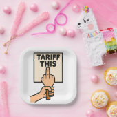 このおもしろい中指に対する抗議サイン料率 ペーパープレート (パーティー)