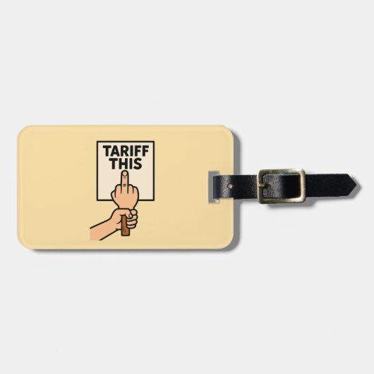 このおもしろい中指に対する抗議サイン料率 ラゲッジタグ (正面横)